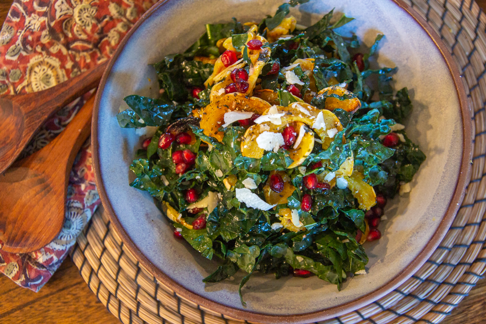 CBD salad with Kale and Squash Thanksgiving