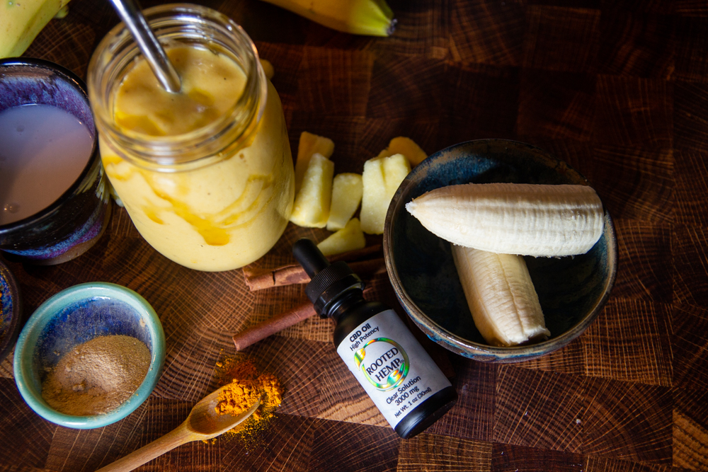 cbd-smoothie-turmeric-banana-rooted-hemp-co-bend-high-potency